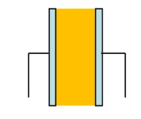 Capacitor compeletely filled by a deilectric
