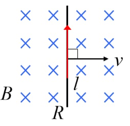A straight wire moving perpandicular to a uniform magnetic field